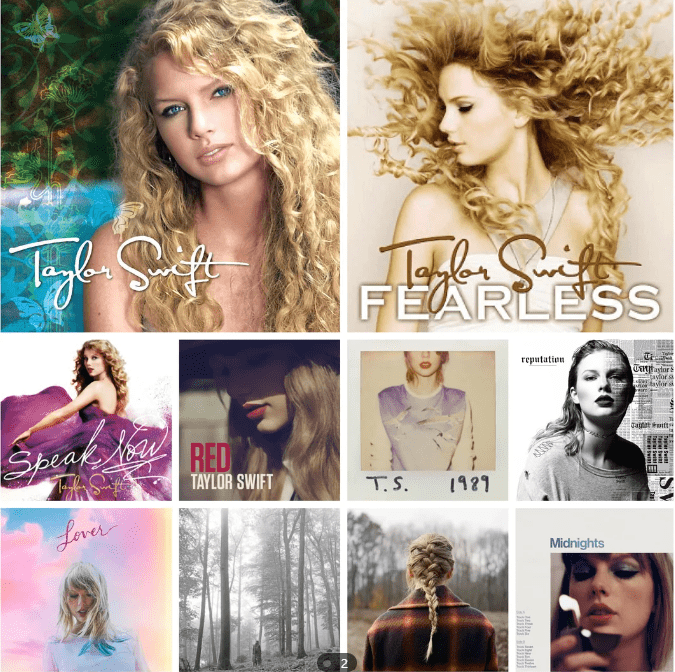What are the Taylor Swift Album Covers in Order - Taylor Swift Albums in  Order